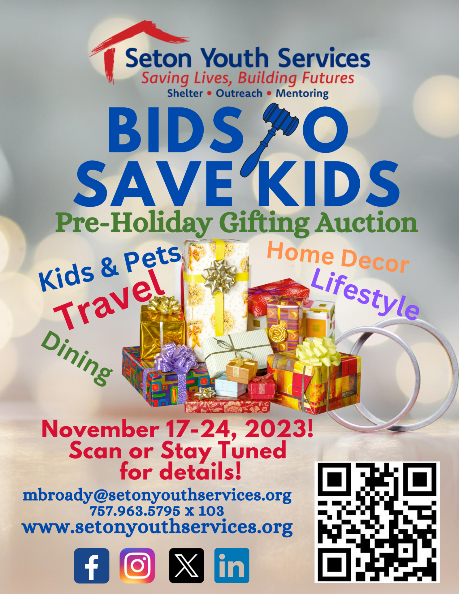 Bid to Save Kids benefitting Seton Youth Services logo